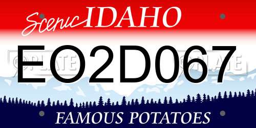 EO2D067 Idaho License Plate