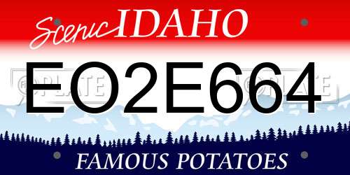 EO2E664 Idaho License Plate