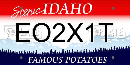 EO2X1T Idaho License Plate