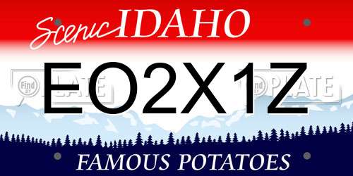 EO2X1Z Idaho License Plate