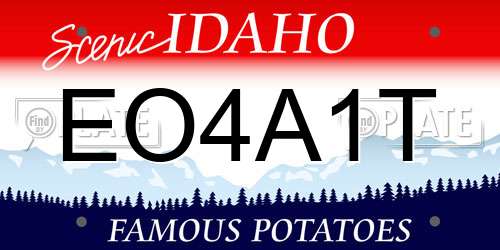 EO4A1T Idaho License Plate