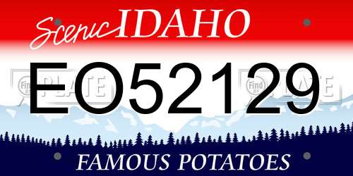 EO52129 Idaho License Plate