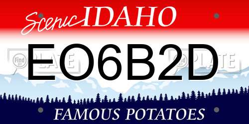EO6B2D Idaho License Plate