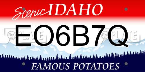 EO6B7Q Idaho License Plate