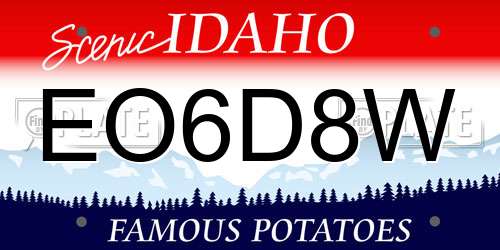 EO6D8W Idaho License Plate
