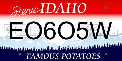 EO6O5W Idaho License Plate