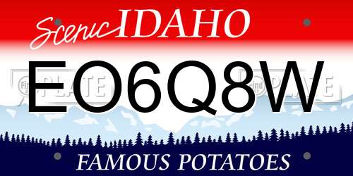 EO6Q8W Idaho License Plate