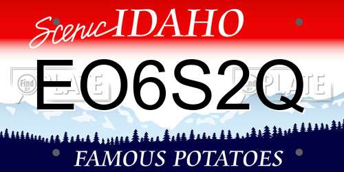 EO6S2Q Idaho License Plate