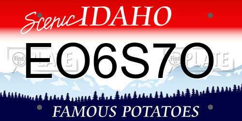 EO6S7O Idaho License Plate