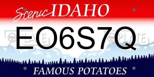 EO6S7Q Idaho License Plate