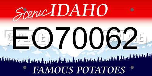 EO70062 Idaho License Plate