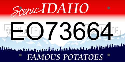 EO73664 Idaho License Plate