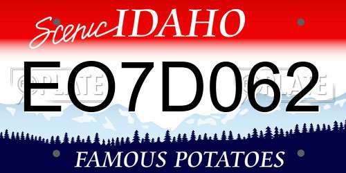 EO7D062 Idaho License Plate