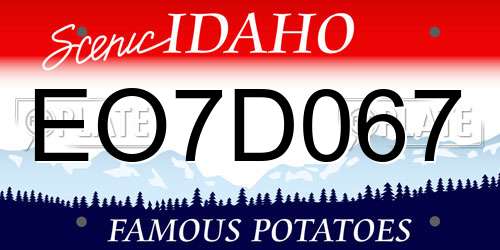 EO7D067 Idaho License Plate