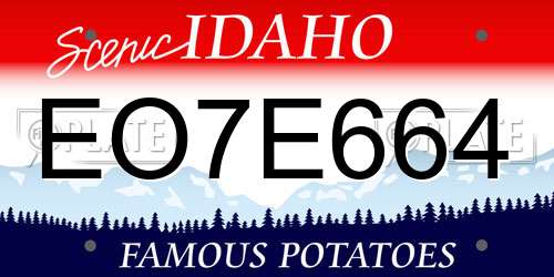 EO7E664 Idaho License Plate