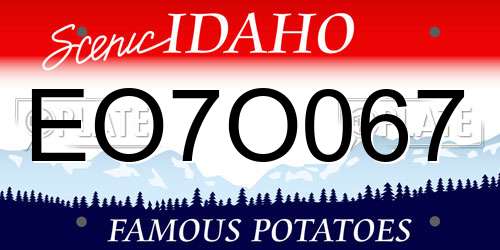 EO7O067 Idaho License Plate