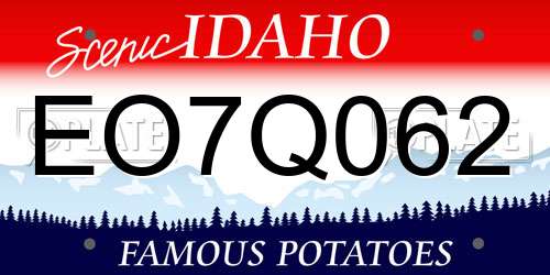 EO7Q062 Idaho License Plate