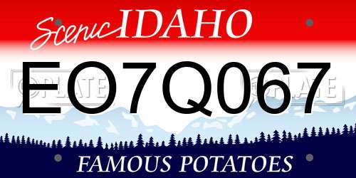 EO7Q067 Idaho License Plate