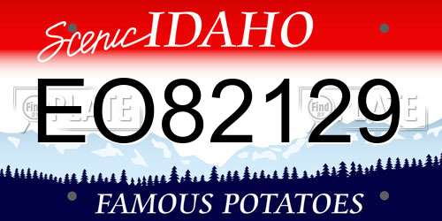 EO82129 Idaho License Plate