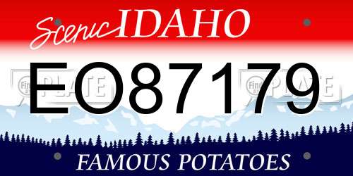 EO87179 Idaho License Plate