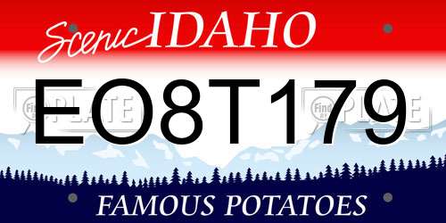 EO8T179 Idaho License Plate