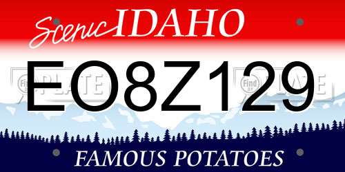 EO8Z129 Idaho License Plate