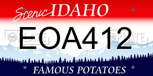 EOA412 Idaho License Plate