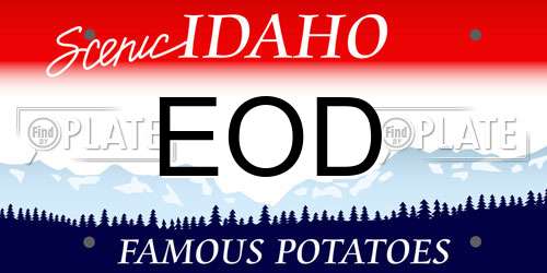 EOD Idaho License Plate