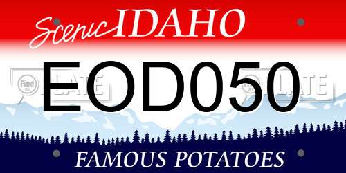 EOD050 Idaho License Plate