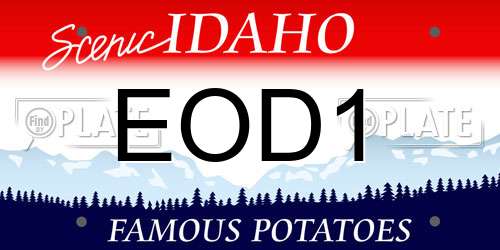 EOD1 Idaho License Plate