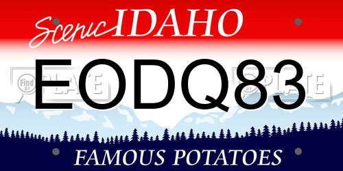 EODQ83 Idaho License Plate