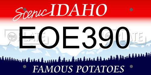 EOE390 Idaho License Plate