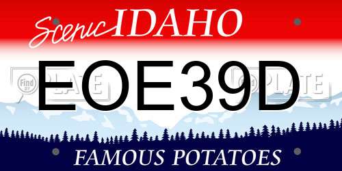 EOE39D Idaho License Plate