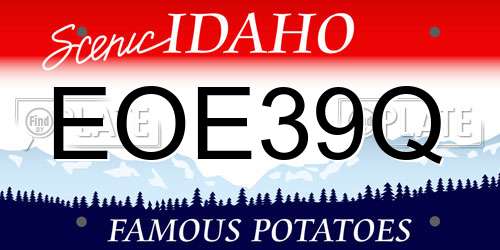 EOE39Q Idaho License Plate
