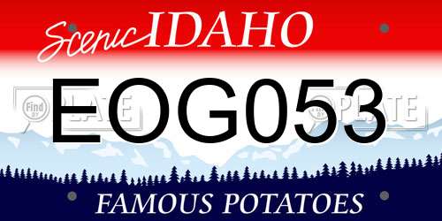 EOG053 Idaho License Plate