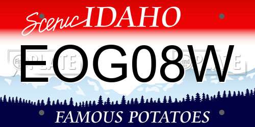 EOG08W Idaho License Plate