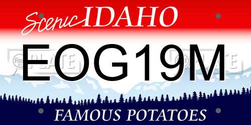 EOG19M Idaho License Plate