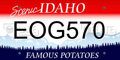 EOG570 Idaho License Plate