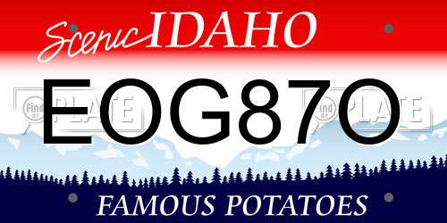 EOG87O Idaho License Plate