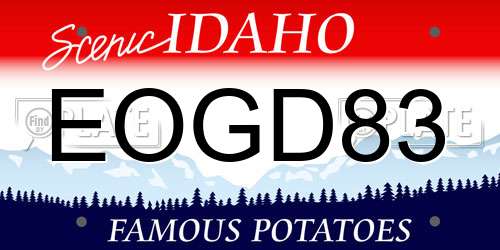 EOGD83 Idaho License Plate