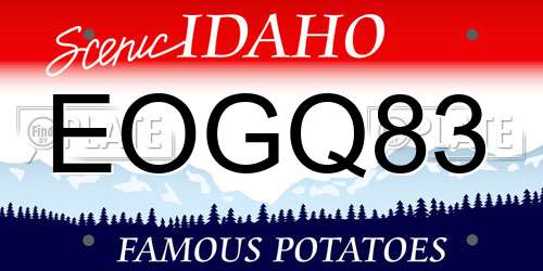 EOGQ83 Idaho License Plate