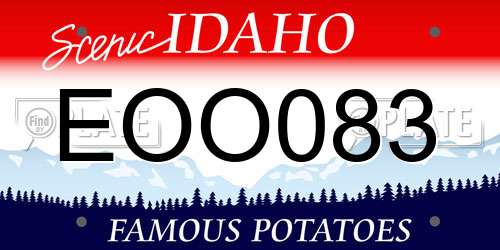 EOO083 Idaho License Plate