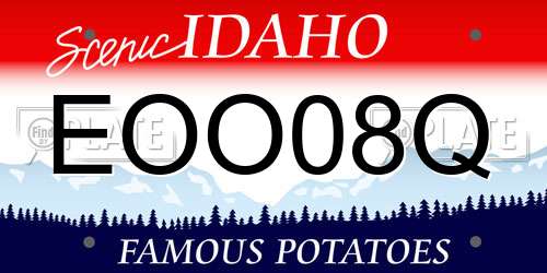 EOO08Q Idaho License Plate