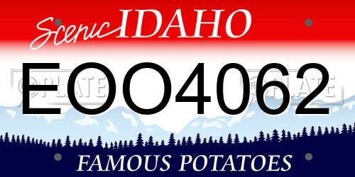 EOO4062 Idaho License Plate