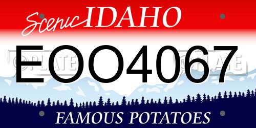 EOO4067 Idaho License Plate