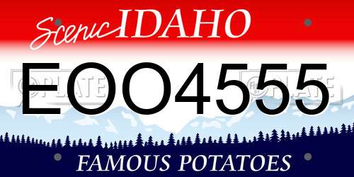 EOO4555 Idaho License Plate