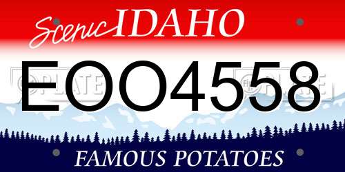 EOO4558 Idaho License Plate