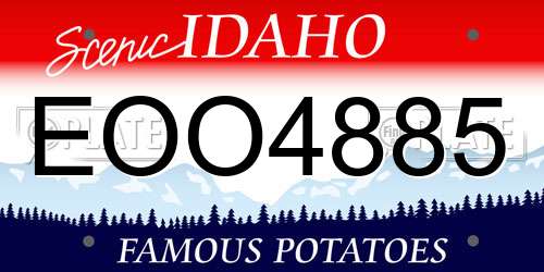 EOO4885 Idaho License Plate