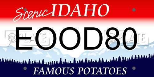 EOOD80 Idaho License Plate