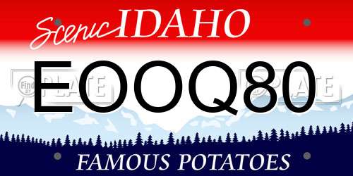 EOOQ80 Idaho License Plate
